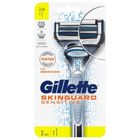 Gillette Sensitive SkinGuard 1 Ξυριστική Μηχανή για Ευαίσθητη Επιδερμίδα + 2 ανταλλακτικά