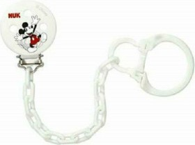 NUK Αλυσίδα Πιπίλας Disney Mickey Λευκή Για το Ασφαλές Κρέμασμα Της Πιπίλας (10.256.312), 1 τεμάχιο
