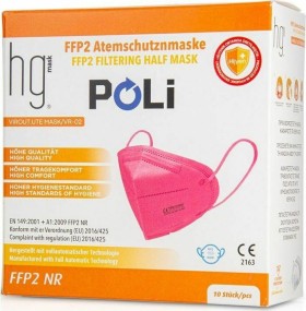 Poli HG Pro 200 FFP2 Filtering Half Mask Pink, Μάσκα Υψηλής Προστασίας Ροζ, 10τμχ