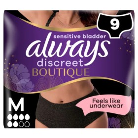 Procter & Gamble Always Discreet Boutique Εσώρουχα Ακράτειας Medium 9τμχ