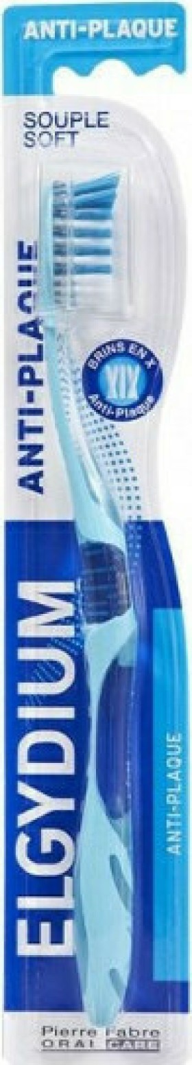 ELGYDIUM Anti-plaque Soft Μαλακή Οδοντόβουρτσα Ενηλικών κατά της Οδοντικής Πλάκας Γαλάζιο, 1τεμ