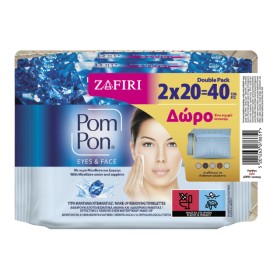 Pom Pon Micellaire Μαντηλάκια Ντεμακιγιάζ Double Pack 40 τεμ. (2 x 20 τεμ.) + Δώρο Νεσεσέρ