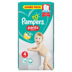 Pampers Pants Jumbo Pack Πάνες Βρακάκι No4 (8-15 kg), 52 Πάνες Βρακάκι
