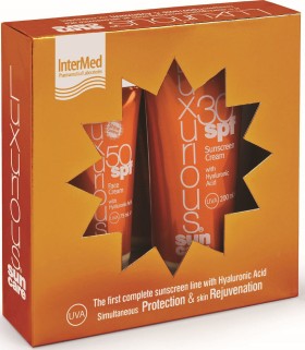 INTERMED Luxurious Suncare Pack με Face Cream SPF50, Αντηλιακή Προσώπου, 75ml & Sunscreen Cream SPF30, Αντηλιακή Σώματος, 200ml