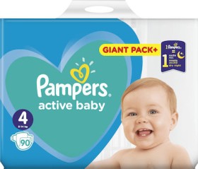 Pampers Active Baby Giant Pack Πάνες No4 (9-14 kg), 90 τεμάχια