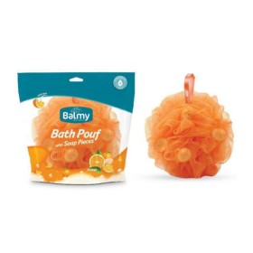 Vican Balmy Bath Pouf Orange Σφουγγάρι Με Πέρλες Σαπουνιού Και Άρωμα Πορτοκάλι, 1τμχ