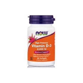 NOW FOODS Vitamin D3 2000iu Συμπλήρωμα Διατροφής Για Την Ενίσχυση Του Ανοσοποιητικού & Την Υγεία Των Οστών, 30 μαλακές κάψουλες