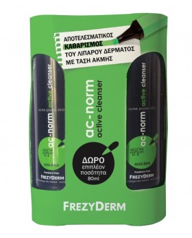 Frezyderm Ac-Norm Promo Pack Active Cleanser, Υγρό Καθαρισμού για Λιπαρές Επιδερμίδες AcNorm, 200ml & ΔΩΡΟ Επιπλέον 80ml