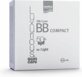 INTERMED Luxurious SunCare Silk Cover BB Compact SPF50+ 01 Light, Αντηλιακή Πούδρα για Ματ Αποτέλεσμα Ανοιχτή Απόχρωση  12gr