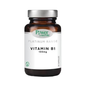 Power of Nature Platinum Range Vitamin B1 100mg Συμπλήρωμα Διατροφής Για Τη Φυσιολογική Λειτουργία Της Καρδιάς, 30 Κάψουλες