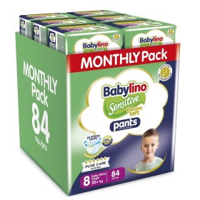 Babylino Sensitive Cotton Soft Monthly Box Unisex No.8 Extra Extra Large (20+kg) Πάνα Βρακάκι 84 Τεμάχια