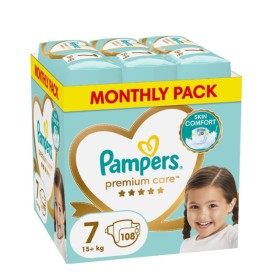 Pampers Premium Care Jumbo Pack No.7 (15+kg) Βρεφικές Πάνες 108τμχ