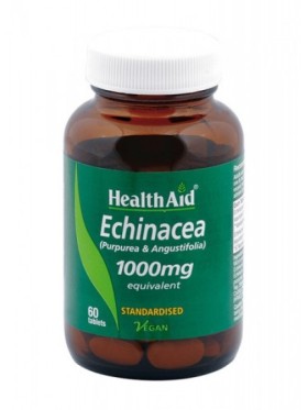 HEALTH AID Echinacea 1000mg Συμπλήρωμα Διατροφής με Εχινάκεια, Φυσικό Αντιβιοτικό για Τόνωση Ανοσοποιητικού, Αντιμετώπιση Κρυολογήματος & Λοιμώξεων, 60tabs