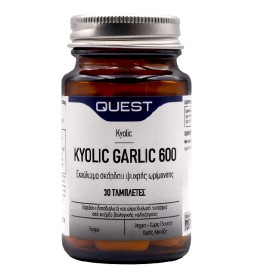 QUEST Kyolic Garlic 600mg Συμπλήρωμα με Εκχύλισμα Σκόρδου για την Ενίσχυση της Καρδιαγγειακής Λειτουργίας, 30 Tαμπλέτες