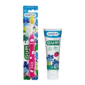 Gum Πακέτο Junior 6+ Οδοντόβουρτσα Soft Ροζ & ΔΩΡΟ Gum Παιδική Οδοντόκρεμα Junior 6+ Με Γεύση Φρούτων, 50ml