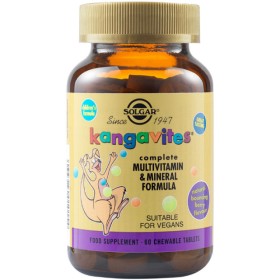 Solgar Kangavites Complete Multivitamin & Mineral Formula Παιδική Μασώμενη Πολυβιταμίνη με Γεύση Φρούτα του Δάσους (από 3 ετών+), 60 chewable tabs