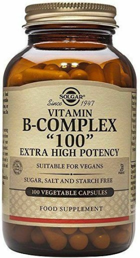 Solgar Vitamin B Complex 100, Σύμπλεγμα βιταμινών Β για την Υγεία του Νευρικού Συστήματος και του Δέρματος, 100 φυτικές κάψουλες