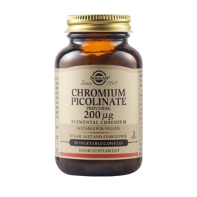 Solgar Chromium Picolinate 200mg Συμπλήρωμα Διατροφής για Έλεγχο του Σακχάρου,90 caps