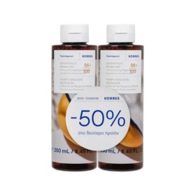 Korres Πακέτο Grapefruit Shower Gel Αφρόλουτρο Γκρέιπφρουτ 2x250ml (-50% στο δεύτερο προϊόν)