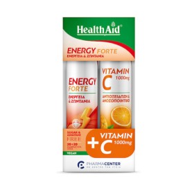Health Aid Πακέτο Energy Forte & Vitamin C 1000mg 2x20 Αναβράζοντα Δισκία