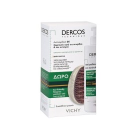 VICHY Σετ Dercos Anti Dandruff, Αντιπιτυριδικό Σαμπουάν για Ξηρά Μαλλιά - 390ml & Δώρο Βούρτσα Μαλλιών