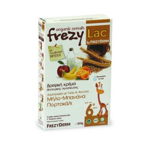 Frezyderm Frezylac Βιολογική Βρεφική Κρέμα Δημητριακών με Γάλα & Μήλο, Μπανάνα, Πορτοκάλι, 200 gr