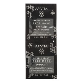 Apivita Express Beauty Face Mask Propolis Μάσκα Προσώπου Για Βαθύ Καθαρισμό Μαύρη Με Πρόπολη 2x8ml