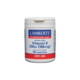 Lamberts Vitamin E 250iu Natural Form, Συμπλήρωμα Διατροφής με Φυσική Βιταμίνη Ε, 100 κάψουλες 8707-100
