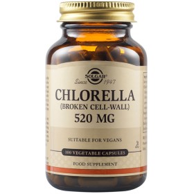 Solgar Chlorella 520mg Χλωρέλλα Συμπλήρωμα Διατροφής για Αποτοξίνωση & Τόνωση του Οργανισμού, 100veg.caps
