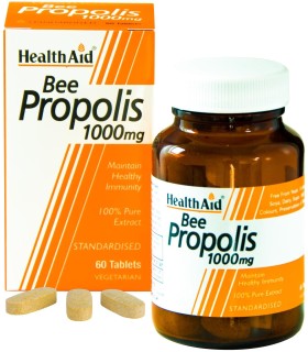 HEALTH AID Bee Propolis 1000mg Συμπλήρωμα Διατροφής με Πρόπολη για Ενίσχυση του Ανοσοποιητικού με Αντιμικροβιακές & Αντισηπτικές Ιδιότητες, 60tabs