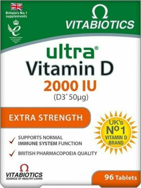 VITABIOTICS Ultra Vitamin D 2000 IU D3 50μg Συμπλήρωμα Διατροφής Με Βιταμίνη D3, 96 Ταμπλέτες