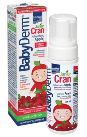 INTERMED BabyDerm Junior Cran Foam, Αφρός Καθαρισμού της Γεννητικής Περιοχής Αγοριών & Κοριτσιών, 150 ml