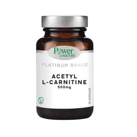 l carnitine ιδιοτητεσ Power of Nature Platinum Range Acetyl L-Carnitine 500mg, 30 Κάψουλες