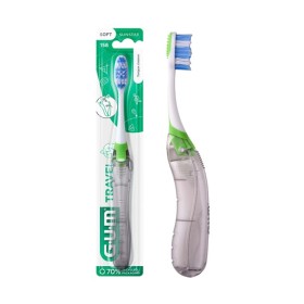 Gum Travel Antibacterial Toothbrush Soft 158 Οδοντόβουρτσα ταξιδίου Μαλακή Πράσινη 1 Τεμάχιο