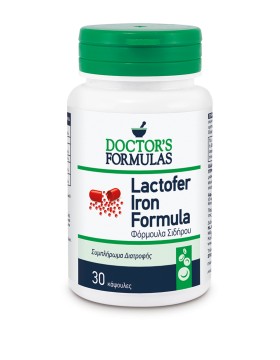Doctors Formulas Lactofer Iron Formula Συμπλήρωμα Διατροφής με Σίδηρο, Λακτοφερίνη, Χαλκό & Βιταμίνες, 30 tabs