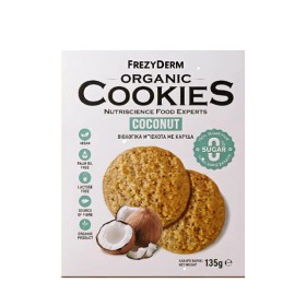 Frezyderm Organic Cookies Coconut 0% Sugar Βιολογικά Μπισκότα με Καρύδα 0% Ζάχαρη 135g
