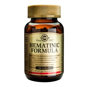 Solgar Hematinic Formula Συμπλήρωμα Διατροφής Ιδανικό για Περιπτώσεις Αναιμίας, 100tabs