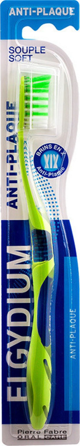 ELGYDIUM Anti-plaque Soft Μαλακή Οδοντόβουρτσα Ενηλικών κατά της Οδοντικής Πλάκας Πράσινη, 1τεμ