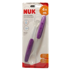 Nuk Βρεφικό Σετ με Κουτάλια Easy Learning από Σιλικόνη για 4+ μηνών Μωβ 2τμχ