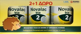 NOVALAC Promo Bio 2 Βιολογικό Ρόφημα Γάλακτος σε Σκόνη N2 6m+ Promo 3x400gr