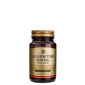 SOLGAR L-Carnitine Free Form 500mg L- Καρνιτίνη Για Την Ομαλή Λειτουργία Του Μεταβολισμού, 30 Κάψουλες