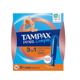 Tampax Compak Pearl Super Plus Ταμπόν Με Απλικατέρ 16τμχ