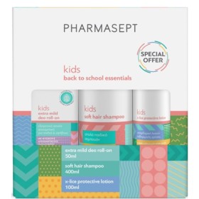 Pharmasept Kids Back to School Essentials Πακέτο με Αποσμητικό, Παιδικό Σαμπουάν & Αντιφθειρική Λοσιόν