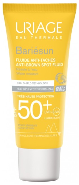 Uriage Bariesun Anti-Brown Spot Fluid Skin Shield Technology SPF50+, Λοσιόν Κατά των Καφέ Κηλίδων 40ml
