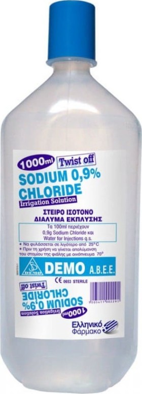 Demo Sodium 0.9% Chloride Στείρο Ισότονο Διάλυμα Έκπλυσης, 1000ml