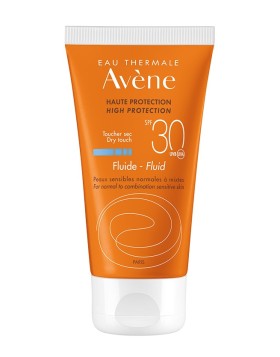 AVENE Solaire Fluide Eau Thermale SPF30+, Αντηλιακή Λεπτόρρευστη  Κρέμα Προσώπου για Κανονικό/Μικτό/Λιπαρό Δέρμα, 50ml
