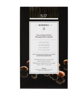 KORRES Argan Oil Ageless Colorant Μόνιμη Βαφή Μαλλιών 5.17 Καστανό Ανοικτό Σκούρο Μπέζ 50ml