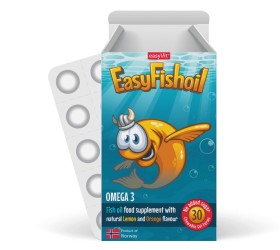 EASYVIT EasyFishoil Omega 3 & Βιταμίνη D Με Γεύση Πορτοκάλι & Λεμόνι, 30 Ζελεδάκια