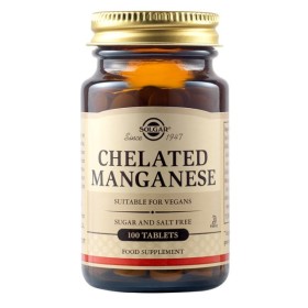 Solgar Chelated Manganese Συμπλήρωμα Διατροφής, 100 Ταμπλέτες