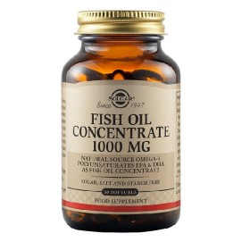 Solgar Fish Oil Concentrate 1000mg, Καλή Υγεία του Εγκεφάλου & του Καρδιαγγειακού Συστήματος, 60 μαλακές κάψουλες